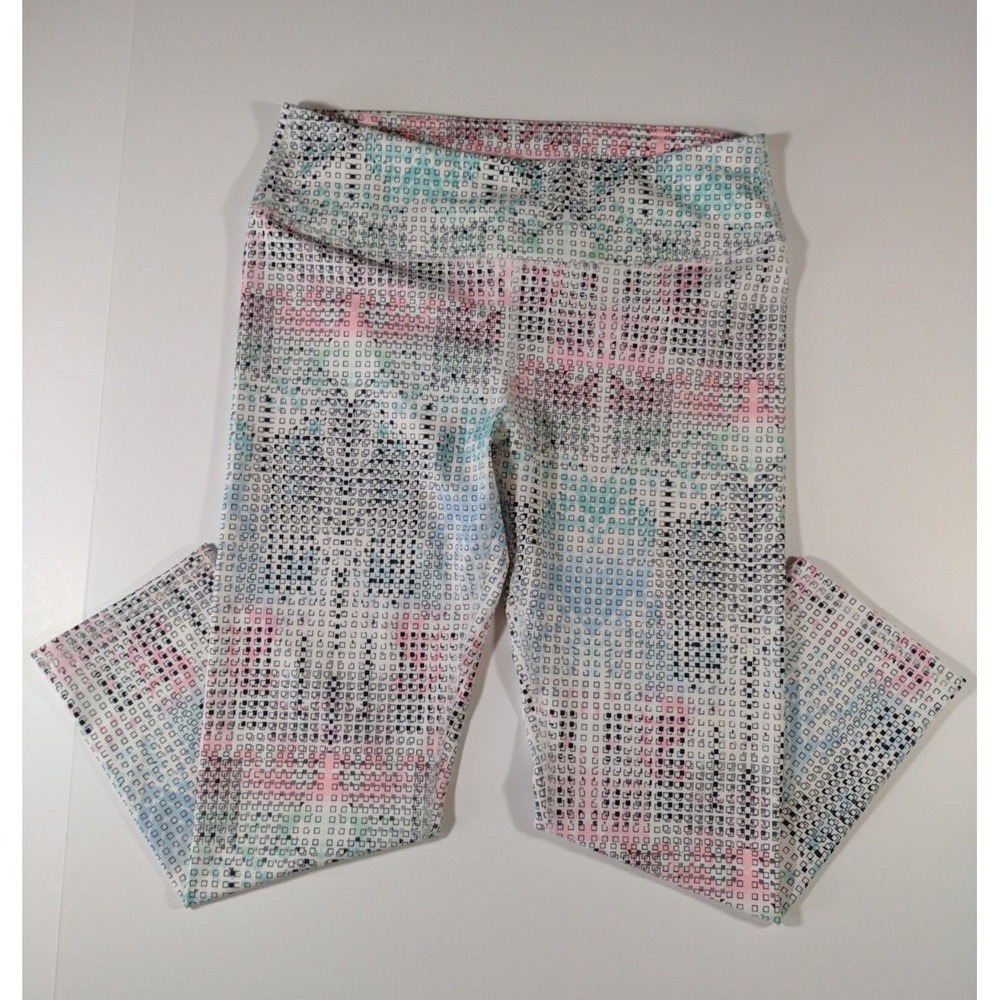 Fabletics Womens XS Geometric Square Print Cropped Leggings Capri PT1510236-2058